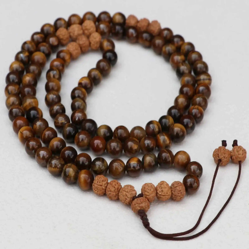8mm Rudraksha Tiger Eye Gemstone Beads Bracelet National Style