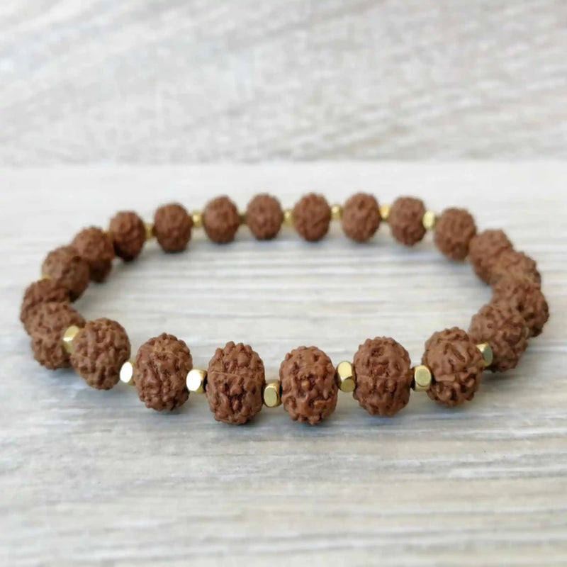 8mm Rudraksha Bead Bracelet 18k Mental Lucky Gift DIY