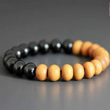 8mm Sandalwood Tourmaline Beads Bracelet Meditation Chain