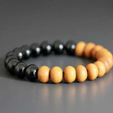 8mm Sandalwood Tourmaline Beads Bracelet Meditation Chain