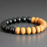 8mm Sandalwood Tourmaline Beads Bracelet Meditation Chain