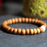 Sandalwood Freshwater Pearl Bracelet All Saints' 7 Chakras Calming Yoga Relief