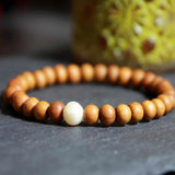 Sandalwood Freshwater Pearl Bracelet All Saints' 7 Chakras Calming Yoga Relief