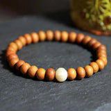 Sandalwood Freshwater Pearl Bracelet All Saints' 7 Chakras Calming Yoga Relief
