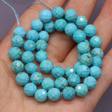 8mm Turquoise Faceted Stone Beads for Jewelry Making