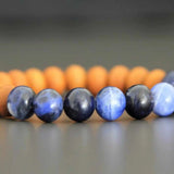 8mm Natural Sodalite Sandalwood Beads Bracelet
