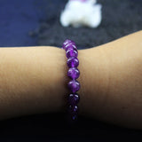 8mm Natural Stone Amethyst Beads Bracelet Purple Fine Jewellery