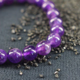 8mm Natural Stone Amethyst Beads Bracelet Purple Fine Jewellery