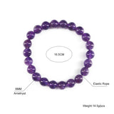 8mm Natural Stone Amethyst Beads Bracelet Purple Fine Jewellery