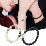 8mm Natural Stone Attraction Couple Bracelet Beaded Woven Bracelet Rings Jewelry