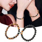 8mm Natural Stone Attraction Couple Bracelet Beaded Woven Bracelet Rings Jewelry