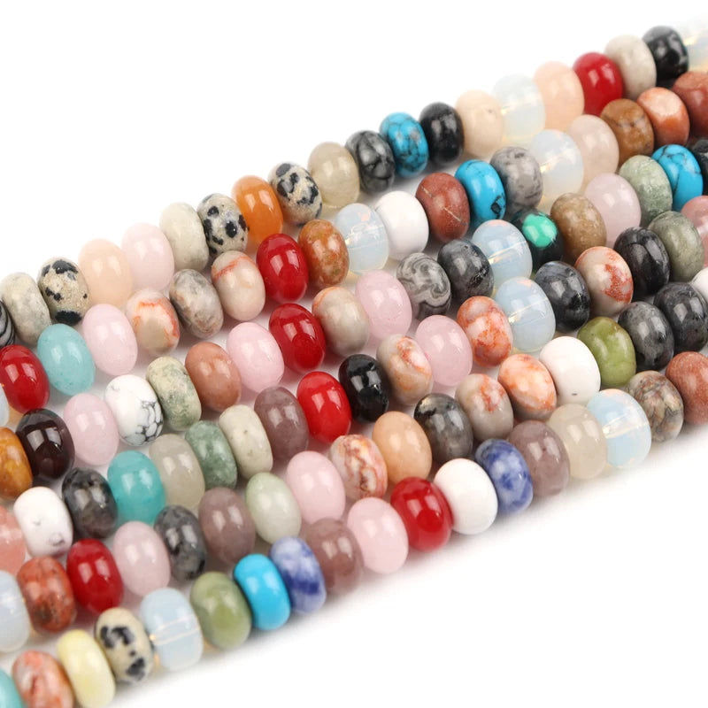 8mm Natural Stone Bead Rondelle Shape Loose Spacer Abacus Quartz Turquois Bead