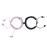 8mm Stone Beaded Braid Bracelet with Heart Charm