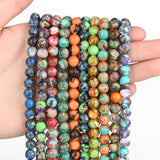 8mm Sea Sediment Jaspers Turquoises Stone Beads DIY Bracelets