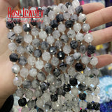 8mm Faceted Rutilated Quartz Natural Stone Beads