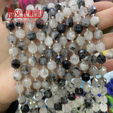 8mm Faceted Rutilated Quartz Natural Stone Beads