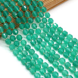 8mm Green Agate Faceted Loose Beads for Jewelry Making