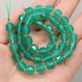 8mm Green Agate Faceted Loose Beads for Jewelry Making