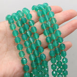 8mm Green Agate Faceted Loose Beads for Jewelry Making