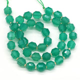 8mm Green Agate Faceted Loose Beads for Jewelry Making