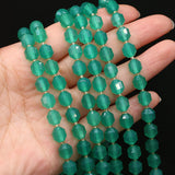 8mm Green Agate Faceted Loose Beads for Jewelry Making