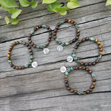 8mm African Turquoise Bronzite Buddha JapaMa Bracelet