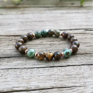 8mm African Turquoise Bronzite Buddha JapaMa Bracelet