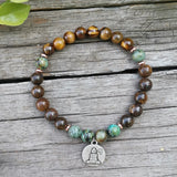 8mm African Turquoise Bronzite Buddha JapaMa Bracelet