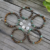 8mm African Turquoise Bronzite Buddha JapaMa Bracelet