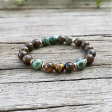 8mm African Turquoise Bronzite Buddha JapaMa Bracelet
