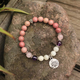8mm Stone Beads Prayer Bracelet, Enhance JapaMala Bracelet