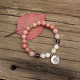 8mm Stone Beads Prayer Bracelet, Enhance JapaMala Bracelet