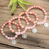 8mm Rhodrochrosite Rose Quartz Buddha Prayer Bracelet