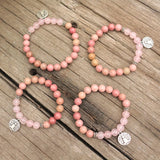 8mm Rhodrochrosite Rose Quartz Buddha Prayer Bracelet