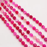 8mm Red Agate Roundle Faceted Spacer Beads for Jewelry Making