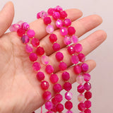 8mm Red Agate Roundle Faceted Spacer Beads for Jewelry Making