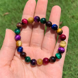 8mm Tiger Eyes Beads Buddha Bracelet for Healing