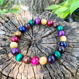 8mm Tiger Eyes Beads Buddha Bracelet for Healing