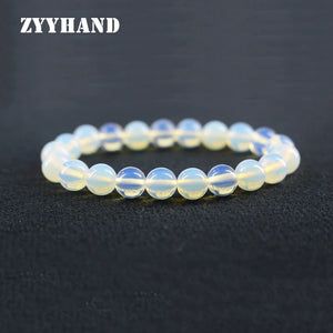 8mm Opal Women Bracelet Elastic Rope Beads Fine Jewelry