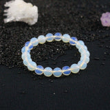 8mm Opal Women Bracelet Elastic Rope Beads Fine Jewelry