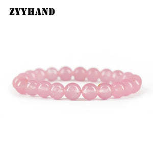 8mm Rose Quartz Women Bracelet Pink Fine Jewellery