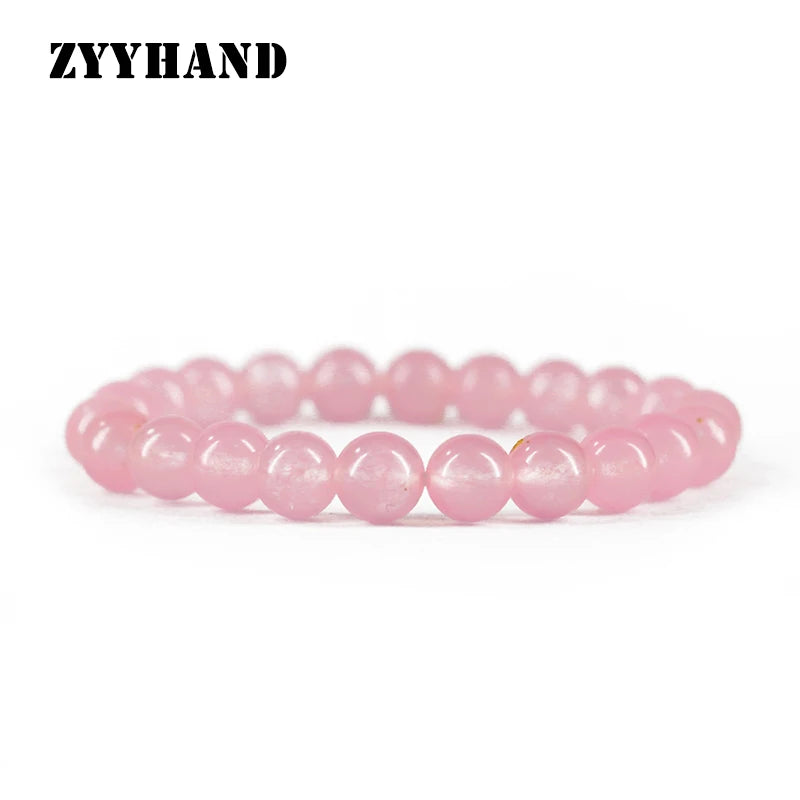 8mm Rose Quartz Women Bracelet Pink Fine Jewellery