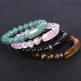 8mm Natural Stone Strand Beads Bracelet Reiki Healing Pink Quartz Aventurine Aga