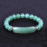 8mm Stone Bead Bracelet Pink Quartz Aventurine Agates Rose Crystal Rectangle Bar