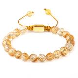8mm Sunstone Beads Bracelet, Faceted High Beads Charm Jewelry