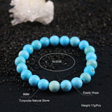 8mm Turquoise Women Bracelet Elastic Beads Fine Jewellery