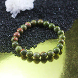 8mm Unakite Women Bracelet Casual Elastic Rope Crystal Jewelry FYBT079