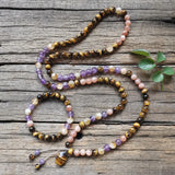 8mm Natural SunStone Amethyst Citrine Beads Prayer Bracelet