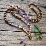 8mm Natural SunStone Amethyst Citrine Beads Prayer Bracelet