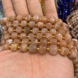 8mm Sunstone Stone Beads 15'' Faceted Cube DIY Loose Beads For Jewelry Making